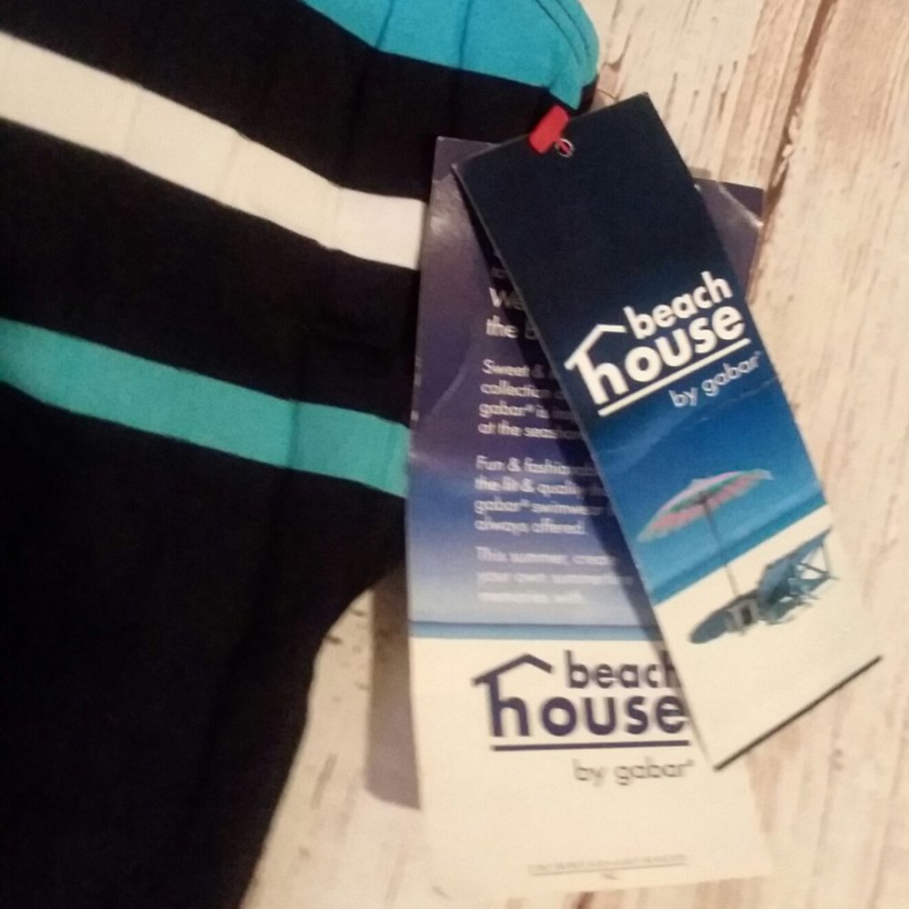 Beach House By Gabar High-Neck Navy Swimsuit Sz.14 - Picture 5 of 7